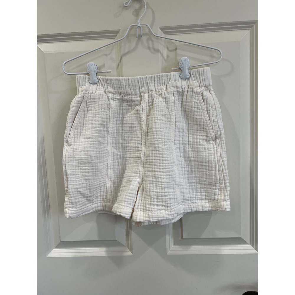 Madewell Cotton Gauze‎ Elastic Waist Pull On Shorts Cream Size XS